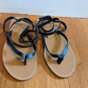 J. Crew thong ankle wrap sandals